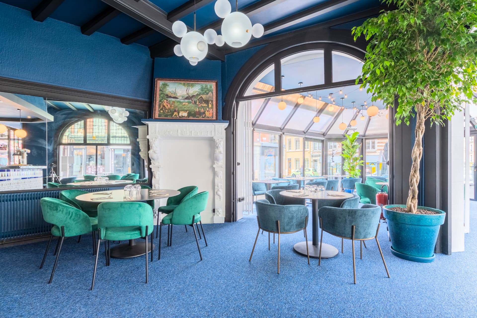 Le salon bleu et vert de KAMA Arras